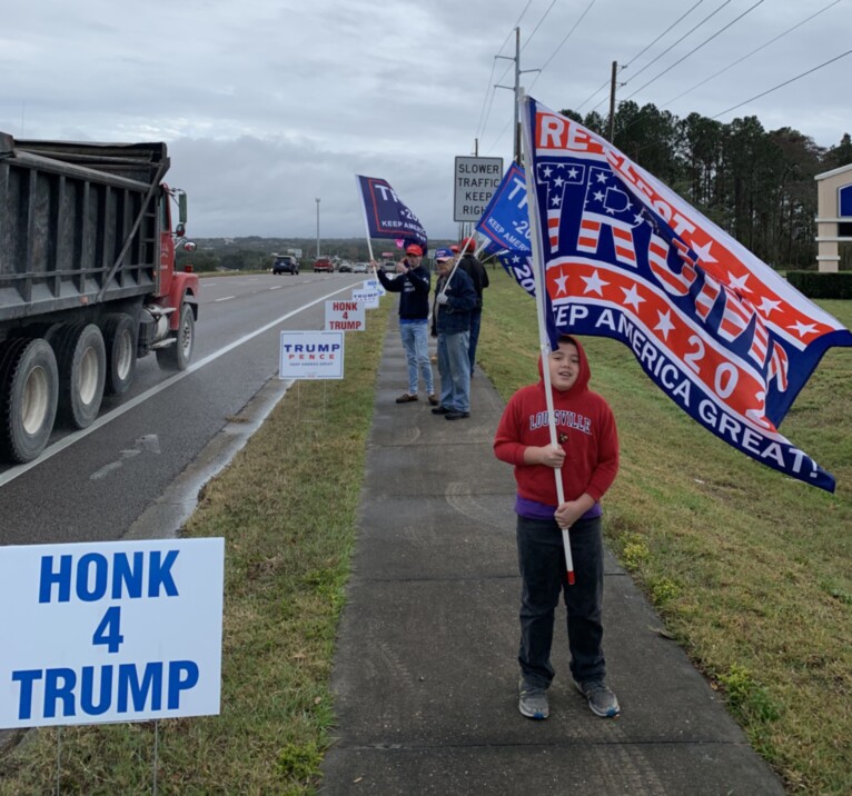 Trump flag rally at Minneola, 01-23-2020