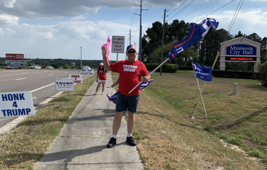 Trump flag rally at Minneola, 03-19-2020