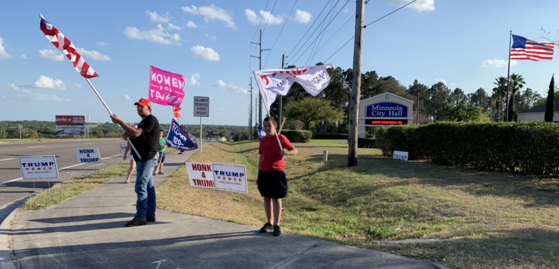 Trump flag rally at Minneola, 03-19-2020