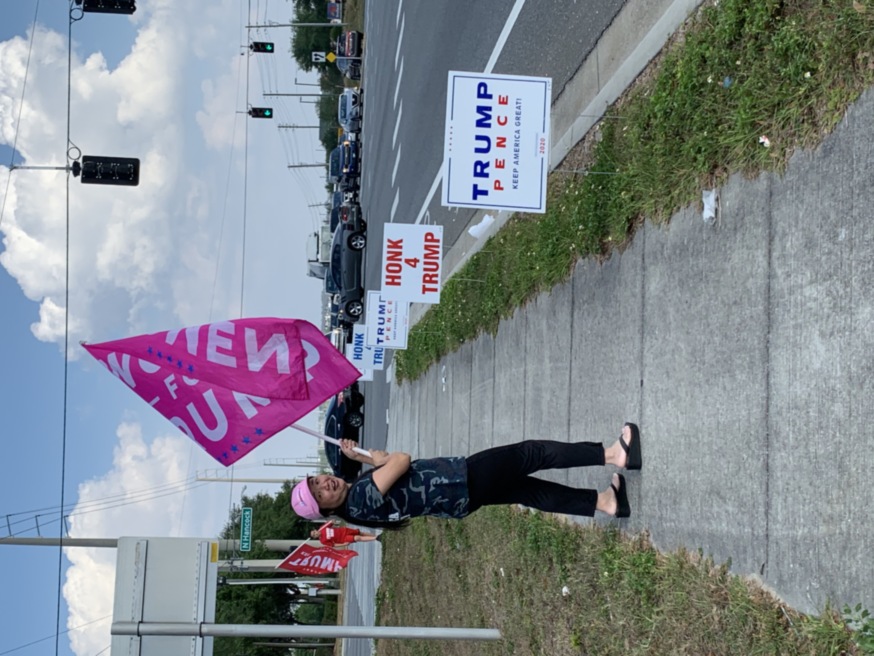 Trump flag rally at Clermont, 03-26-2020