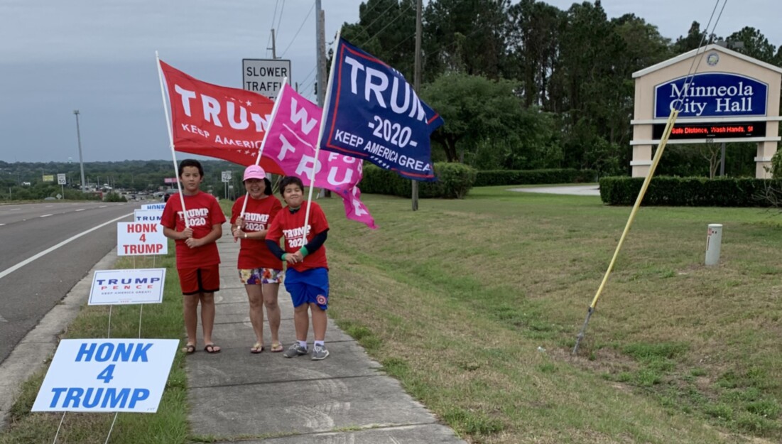 Trump flag rally at Minneola, 04-16-2020